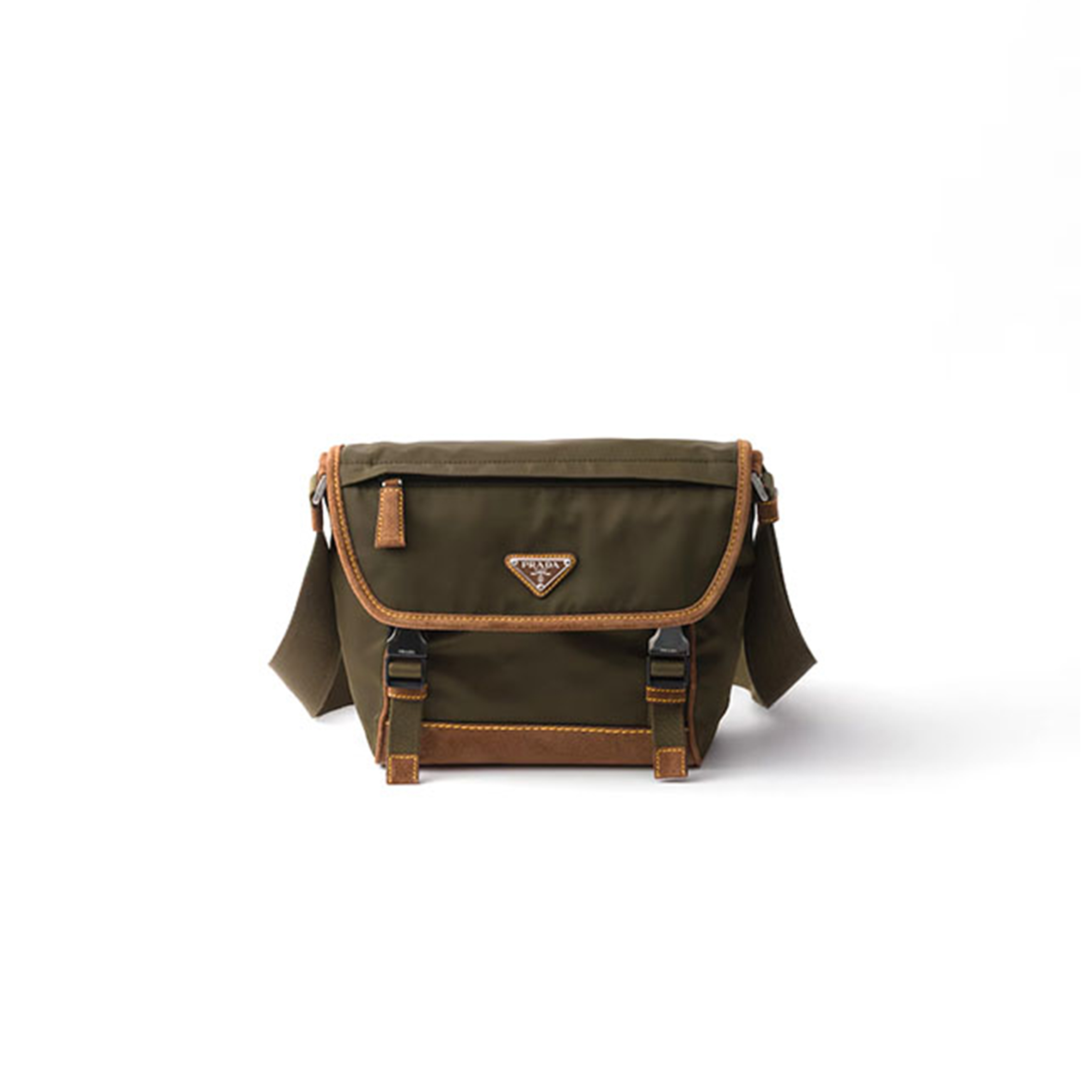 Pra*a medium re-nylon and suede shoulder bag 2vd066 (20*19*10cm)